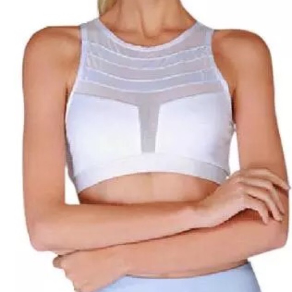 White Mesh Sports Bra - Picture 4 of 8